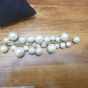 J. Crew Pearl Bauble Cluster Statement Bracelet